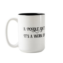 Poodle branco/preto de 15oz é caneca de café de tr