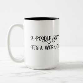 Poodle branco/preto de 15oz é caneca de café de tr