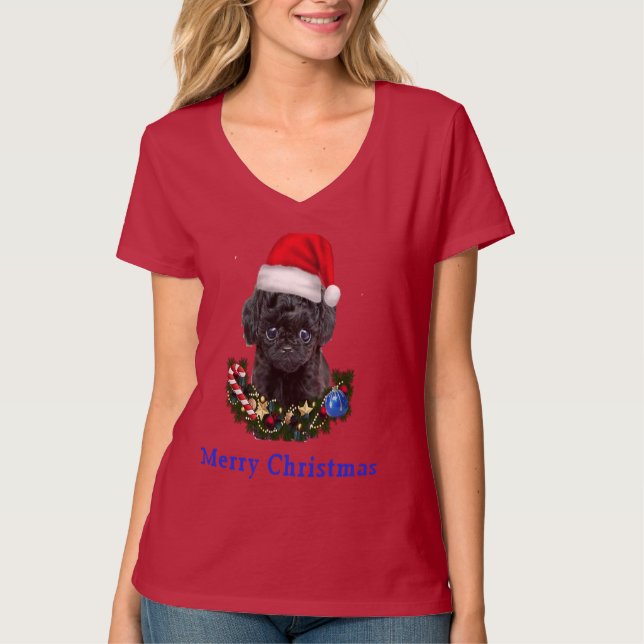 Poodle Christmas T-Shirt (Frente)