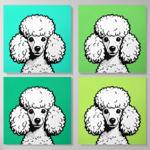Poodle De Arte pop Em Sombras Verdes