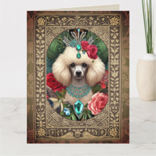 Poodle de Cartão de Aniversário Personalizável