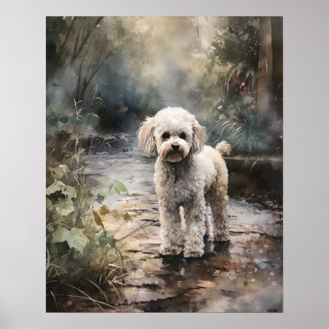 Poodle Dog Art Impressão Poster (Frente)