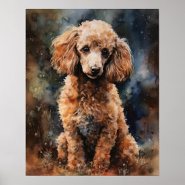 Poodle Dog Art Impressão Poster