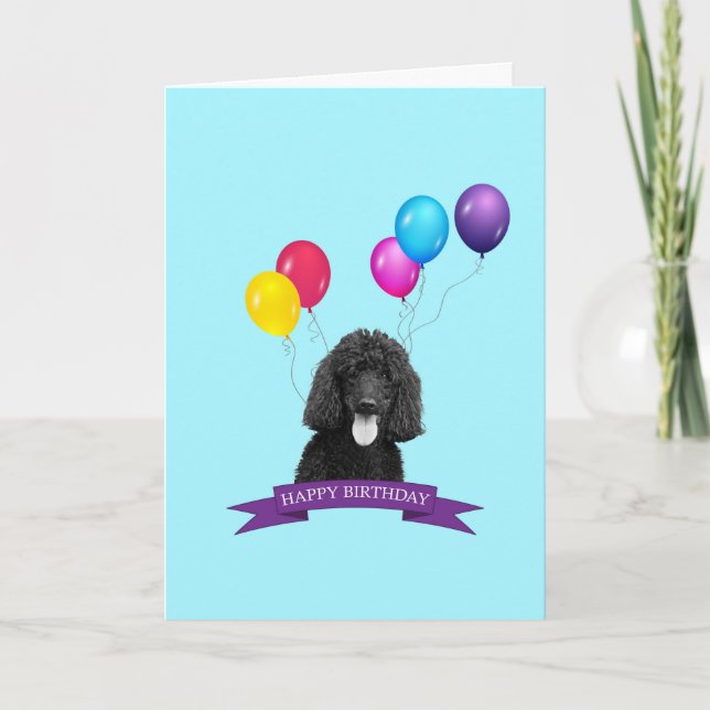 Poodle Dog Feliz Aniversário Cartão de Saudação (Frente)