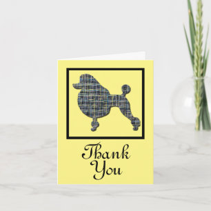Poodle Dog Silhouette Obrigado Cartão de Saudação