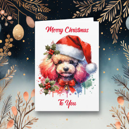 Poodle e Cartões de natal da Sweet Watercolor