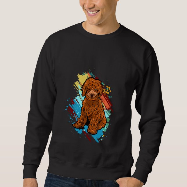 Poodle Engraçado Puppies Pullover (Frente)