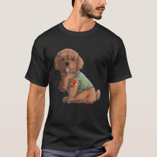 Poodle I Love Mamãe Tatuagem Camiseta de cão Engra