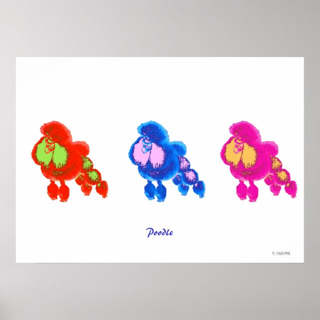 Poodle Moderne Art Poster (Frente)