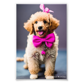 Poodle Puppy Satin Foto Alargamento