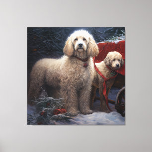 Poodle Snowy Sleigh Decoração de Natal