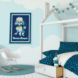 Poodle Vintage Trabalho de arte Poster