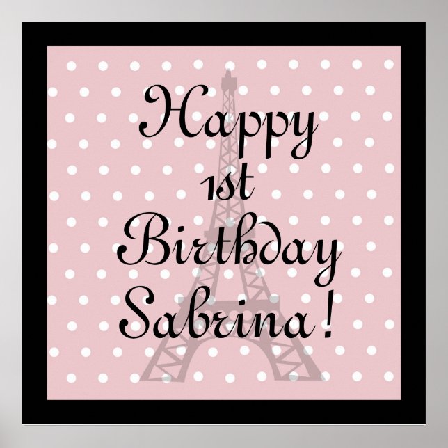 Poodles em Paris Pink Poster (Frente)