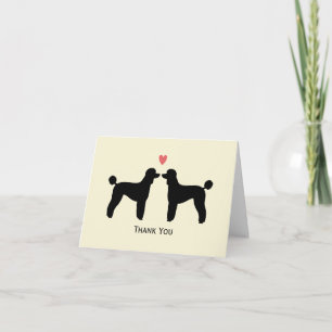 Poodles Pretos Padrão Agradecimento de Casamento