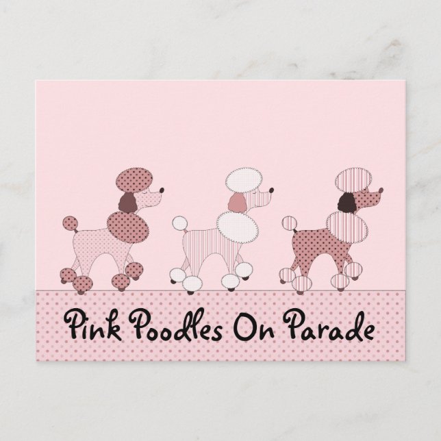Poodles Rosa No Cartão Postal De Desfile (Frente)