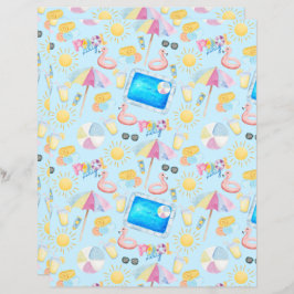 Pool Party Scrapbook Paper in Blue