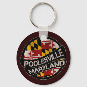 Poolesville Maryland flag grunge chaveiro