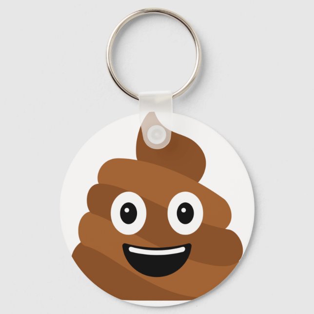 Poop Emoji Button Chaveiro (Frente)