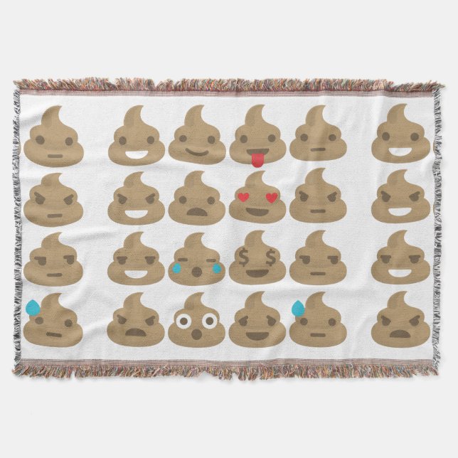 poop emoji lança cobertor (Frente)