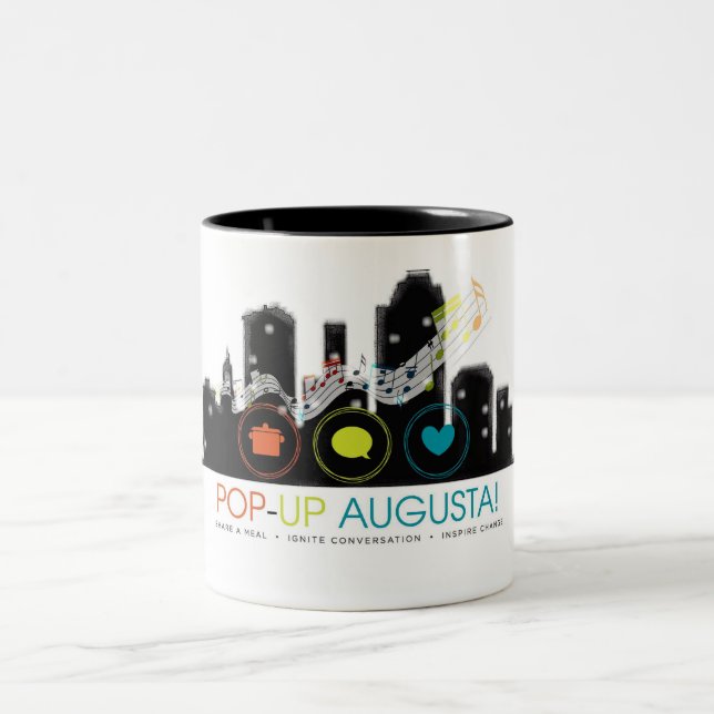 Pop-Acima Augusta! Caneca de café (11oz) (Centro)