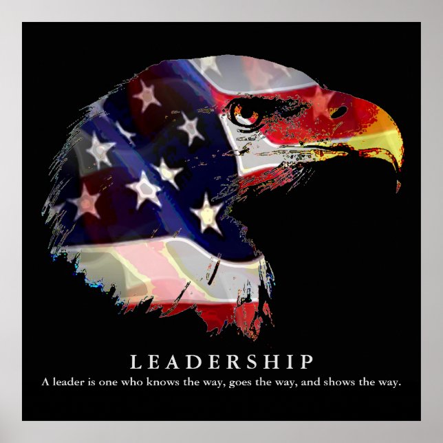 Pop Art American Flag Leadership Poster (Frente)