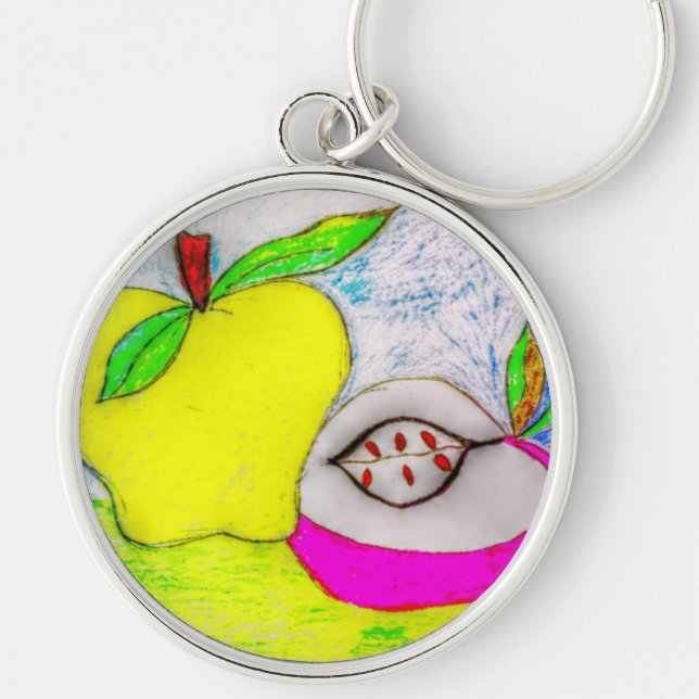 Pop Art Apple Chaveiro (Frente)