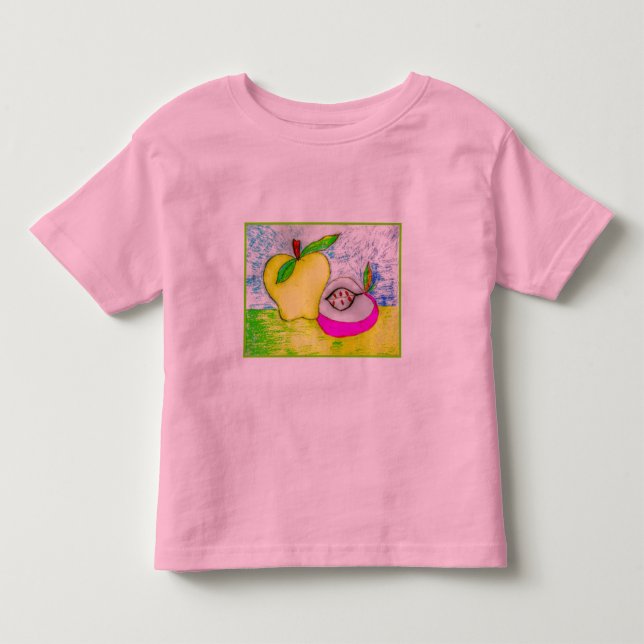 Pop Art Apple Toddler Ringer T-Shirt (Frente)