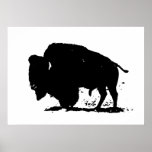 Pop Art Buffalo Bison Silhouette Poster<br><div class="desc">Imagens e trabalhos de arte históricos modernos americanos - Fotografia pop de arte editada digitalmente</div>