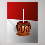 Pop Art Caramel Apple Poster<br><div class="desc">Poster em uma maçã de caramelo de Pop art perfurada com chocolate - impressão de arte digital</div>