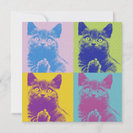 Pop Art Cat Flat Cartões de agradecimentos