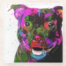 Pop art colorido de Staffordshire Terrier