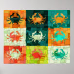 Pop Art Crab Cubism Poster<br><div class="desc">Pop Art Crab Cubism Poster</div>