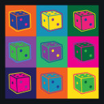 Pop-art Dice Poster<br><div class="desc">Expresse o seu amor pelos jogos de mesa com este poster de pop-arte engraçado!</div>