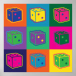 Pop-art Dice Poster<br><div class="desc">Expresse o seu amor pelos jogos de mesa com este poster de pop-arte engraçado!</div>