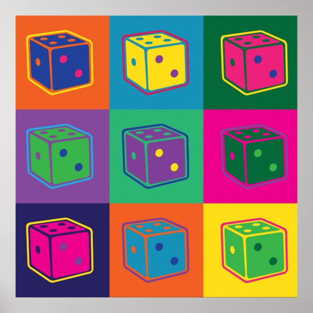 Pop-art Dice Poster (Frente)