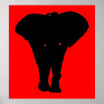 Pop Art Elephant Silhouette Poster<br><div class="desc">Pop de Efeito de Tinta Digital - Trabalho de arte de Software para Animais Africanos</div>