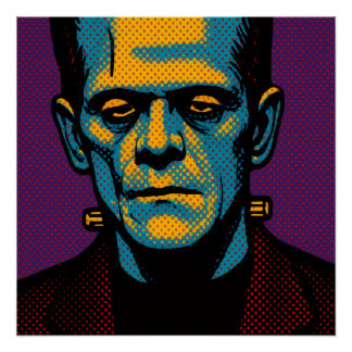 Pop Art Frankenstein Canvas Impressão