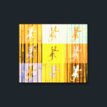 Pop Art Geckos - Canvas<br><div class="desc">Geckos coloridos na parede de bambu</div>