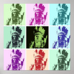Pop Art Geronimo Poster - Indiano guerreiro da lib<br><div class="desc">Estilo de Arte pop Icônico Imagens Pessoas Históricas - Impressão de Arte do Guerreiro da Liberdade - Chefe da Tribo Indiana Geronimo</div>