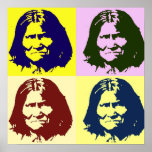 Pop Art Geronimo Poster - Luta pela Liberdade<br><div class="desc">Estilo de Arte pop Icônico Imagens Pessoas Históricas - Impressão de Arte do Guerreiro da Liberdade - Chefe da Tribo Indiana Geronimo</div>