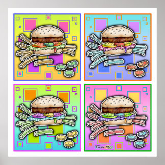 Pop Art HAMBURGER POSTERS - IMPRESSÕES