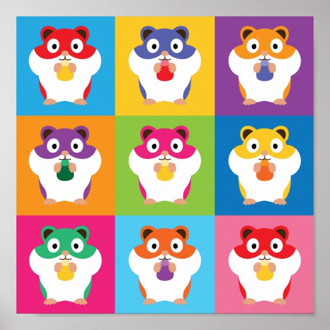 Pop Art Hamsters Poster (Frente)