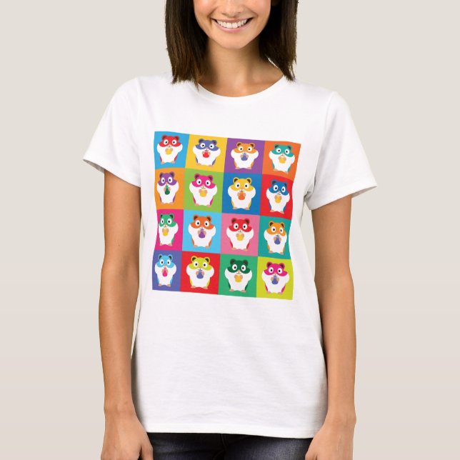 Pop Art Hamsters T-Shirt (Frente)