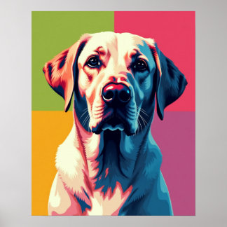 Pop Art Labrador Candy Crush Grid Poster