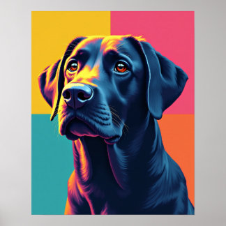 Pop Art Labrador Fruta Salad Grid Poster