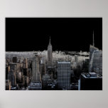Pop Art Nova Iorque Poster Impressão<br><div class="desc">Nova Iorque - Imagem de Arranha-céus de Manhattan</div>