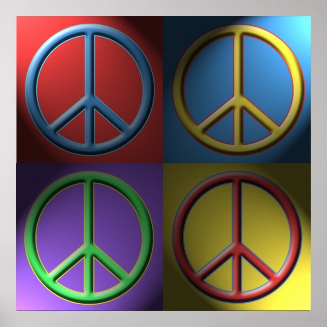 Pop Art Peace Sign Poster (Frente)