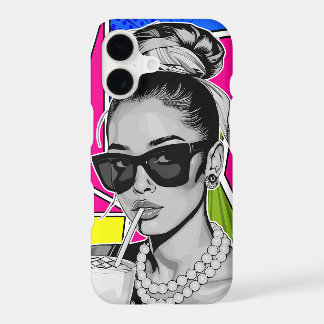 Pop Art Retrô Mulher Fashion Preto e Branco