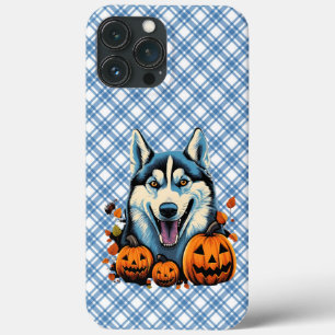 Pop Art Sorridente Cachorro Rouco com Pumpkins Hal
