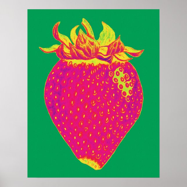 Pop art Strawberry Impressão (Frente)